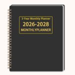 Plannificateur mensuel 2026 - 2028 agenda scolaire universit� entreprise maison quotidien noir