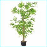 Plante artificielle bambou homcom - 150cm pot inclus vert r�aliste pour int�rieur / ext�rieur