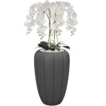 Plante artificielle - botle - orchide blanche - h 112 cm - pot anthracite - lgante dcoration intrieure ...