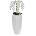 Plante artificielle - botle - orchid�e - h 125 cm - pot blanc - d�coration int�rieure