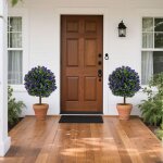 Plante artificielle ext�rieur lot de 2 - relax4life - buis artificiels - roses violettes - pot rempli ...