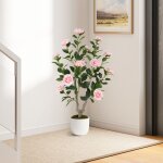 Plante artificielle extrieur - relax4life - 90cm - pot rempli de ciment - 16 fleurs clatants - 116 ...