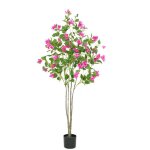 Plante artificielle avec fausses fleurs rose 120cm fausse plante interieur et exterieur arbre artificiel ...