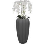 Plante artificielle - orchide blanche - h 125 cm - pot anthracite - lgante dcoration intrieure