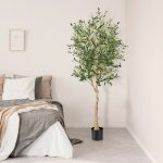 Plante artificielle - relax4life - olivier artificiel - 1296 feuilles et 72 olives - pots remplis de ...
