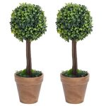 Plantes de buis artificielles - vidaxl - 2 pi�ces - boule - vert - 115x41 cm - poly�thyl�ne - int�rieur ...