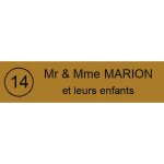 Plaque boite aux lettres avec numero - 100x25mm - bronze - 2 lignes