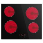 Plaque de cuisson en c�ramique table de cuisson � 4 br�leurs puissance totale 6000 w