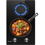 Plaque de cuisson gaz - zig - zag territoires - 2 feux - 3000w et 1750w - noir - encastrable