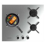 Plaque de cuisson au gaz 3 feux bolero squad g 3400s inox cecotec