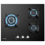 Gasland gh603bf plaque de cuisson gaz 3 feux encastre plaque gaz verre tremp gpl / gaz naturel noir ...