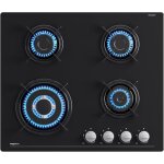 Plaque de cuisson gaz - zig - zag territoires - 60 cm - 4 feux - 8500w - noir