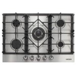 Plaque de cuisson  gaz encastrable ? 4 feux 1 wok 70 cm acier inoxydable haeger