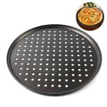 Plaque de cuisson  pizza perfore de 26 cm - plaque de cuisson antiadhsive  fond plein