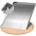 Plaque de cuisson - plancha en acier inoxydable �pais - 28x 20 cm - convient pour barbecue � gaz et barbecue ...
