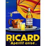 Plaque d�co - ricard - pastis - aluminium - vintage r�tro - 20x30cm