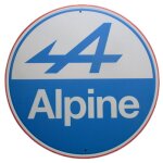 Plaque d�corative - alpine - logo - m�tal - 30 cm - bleu blanc et rouge
