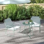 Plaque épaissie ensemble de 3 meubles de balcon bistro avec 1 table et 2 chaises mobilier de jardin en ... Plaque épaissie ensemble de 3 meubles de balcon bistro avec 1 table et 2 chaises mobilier de jardin en ...