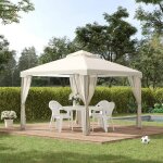 Plaque �paissie pavillon de jardin 3x3m quatre murs tente de jardin en m�tal et polyester r�sistant aux ...