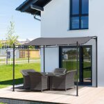 Plaque épaissie pergola pavillon de jardin auvent métal gris 297x297cm jardin terrasse balcon Plaque épaissie pergola pavillon de jardin auvent métal gris 297x297cm jardin terrasse balcon