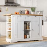 Plaque �paissie132cm table de cuisine mobile style campagnard plan de travail rabattable meuble multifonctions ...