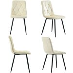 Plaque �paissiechaise de salle � manger (4 pcs) beigeset de 4 chaises rembourr�es design chaise de salle ...