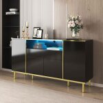 Plaque �paissiecuisini�re commode noire haute brillante avec 1 tiroir commode commode chambre commode ...