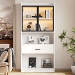 Plaque épaissiecurio vitrine avec lumière étagères de rangement avec portes vitrées pop - up 1 grand ... Plaque épaissiecurio vitrine avec lumière étagères de rangement avec portes vitrées pop - up 1 grand ...