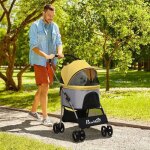Plaque �paissiedogewagen 2 - en - 1 trolley pour chiens et porte - bagages poussette pliable pour chiens ...