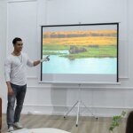 Plaque paissiecran de projection avec trpied cran de projection 4: 3 mur de prsentation pliable ...