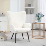 Chaise doreilleaccoudoir rembourrjambes en mtalchaise longue pour salonchambrecrme blanche