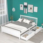 Plaque �paissielit en bois lit double lit pour adolescents lit pour adultes avec tiroirs de rangement ...