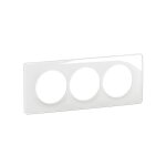 Plaque de finition - legrand - c�liane - 3 postes - blanc �maill� - 57 mm dentraxe