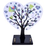 Plaque fun�raire � arbre c?urs bleu �