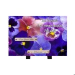Plaque fun�raire fleurs violettes