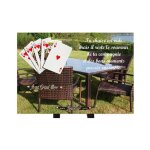 Plaque fun�raire en granit jeu de carte