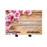 Plaque fun�raire en granit ochid�e