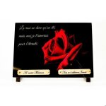 Plaque fun�raire en granit rose rouge