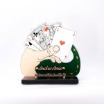 Plaque fun�raire � le jeu de carte �
