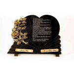 Plaque fun�raire moderne � c?ur et roses