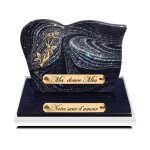 Plaque fun�raire moderne � main et roses �