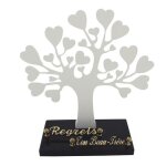 Plaque fun�raire originale et moderne arbre � coeurs
