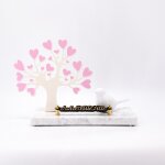 Plaque fun�raire originale et moderne arbre coeur et colombe