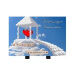 Plaque fun�raire personnalis�e challet de nuage