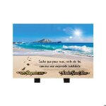 Plaque fun�raire personnalis�e soleil et plage