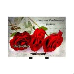 Plaque fun�raire personnalis�e triple roses