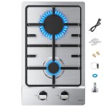 Plaque gaz 2 feux plaque de cuisson  gaz avec 2 foyers  gaz cuisinire encastrable gaz naturel / propane(2 ...