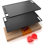 Plaque  griller rversible en fonte - plancha pour induction - pole gril et plaque lisse de 457 cm ...