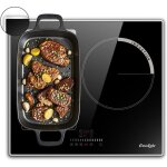 Plaque induction 3 feux 6800w encastrable avec commandes tactiles � curseurcadre inoxzone flexible et ...