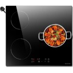 Plaque induction encastrable 3 feux avec prise - jozsi fonction boost commande tactile minuterie verrouillage ...